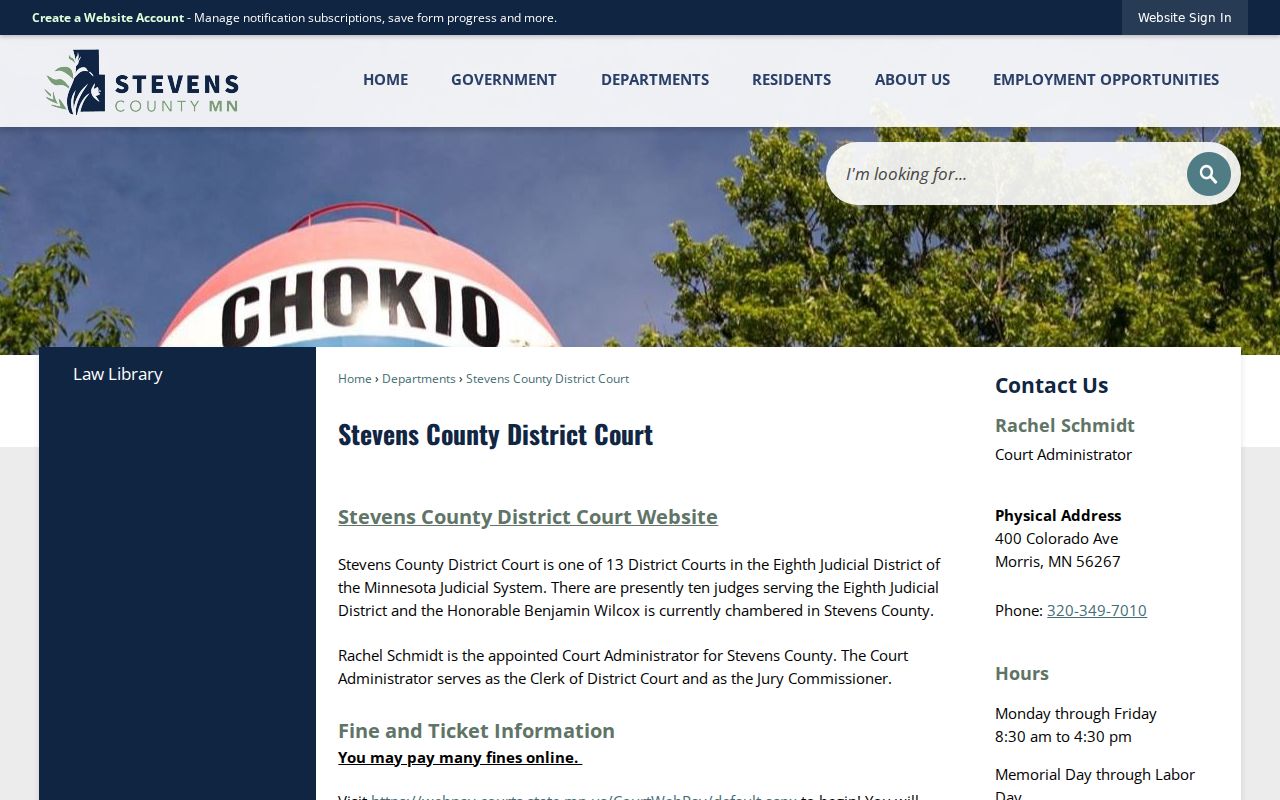 Stevens County court records Court Administration