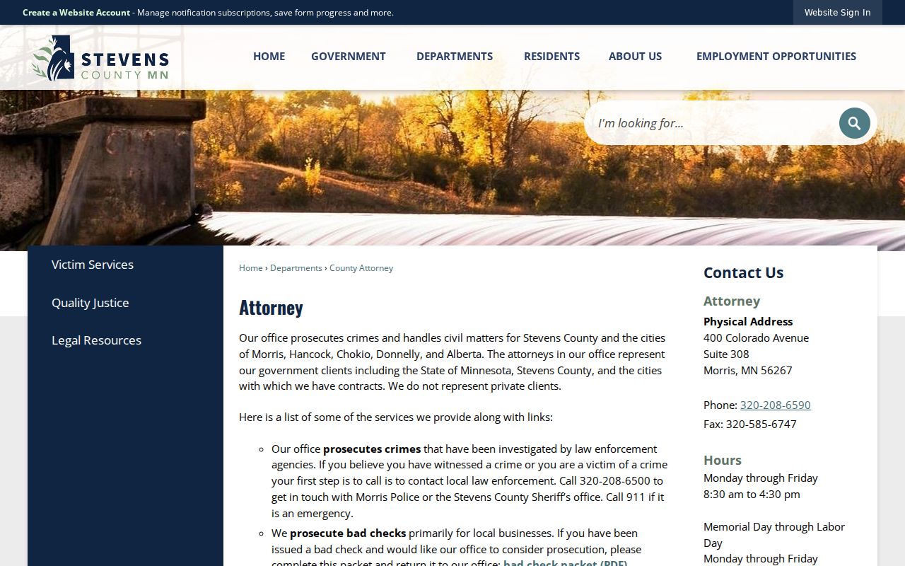 Stevens County traffic court records county attorney information
